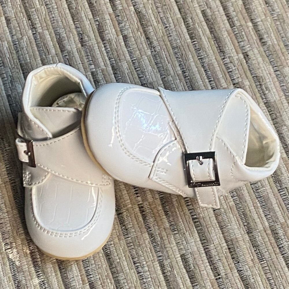 baby boy leather tuxedo white shoes size 2 - Picture 2 of 4